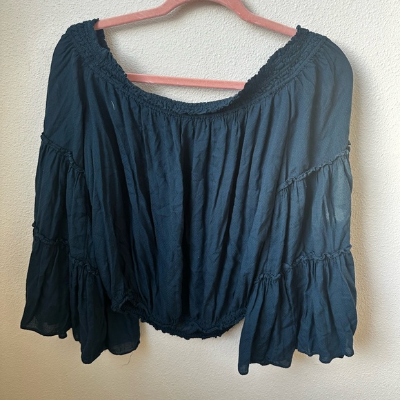 Free People, Free Spirit Off-The-Shoulder Bell Sleeve Blouse 0010 - Picture 6 of 10